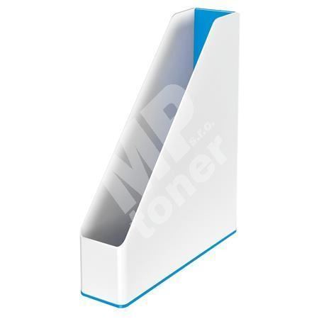 Dvoubarevný stojan na časopisy Leitz Wow, 73 mm, modrý, plast 1