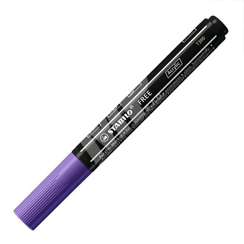 STABILO FREE Acrylic akrylový popisovač T300 Kulatý hrot 2-3 mm - fialová 1