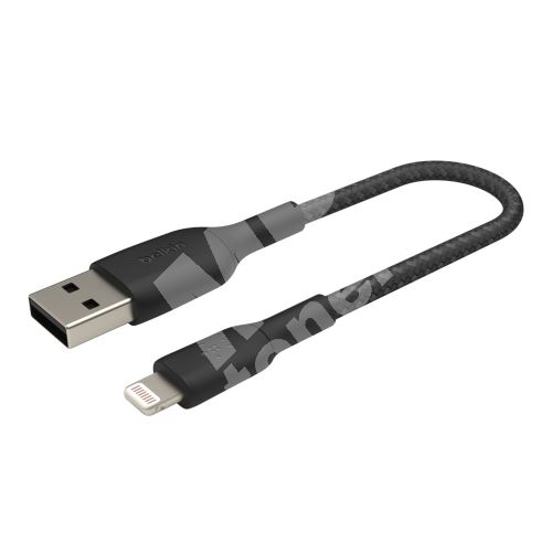 Kabel oplétaný Belkin, USB-A - Lightning, 15cm, černý 1