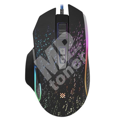 Herní myš Defender Syberia GM-680L, 3200DPI, optická, 7tl., drátová USB, černá, RGB 1