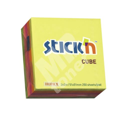 Samolepící minikostky Stick n 51x51mm, Neon mix barev, 5x50 lístků 1