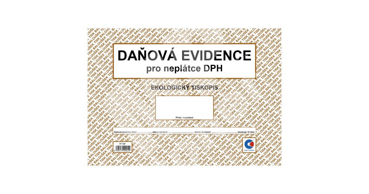 Daňová Evidence Pro Neplátce A4 Et328 19 Listů Peněžní Deník Mp Toner 5381