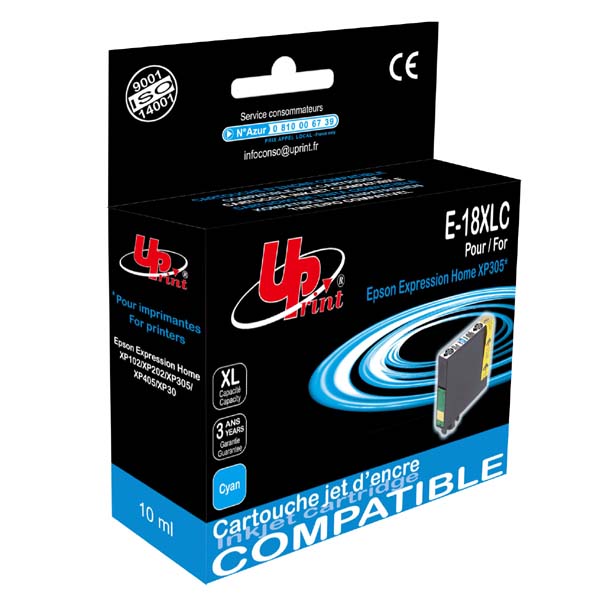 Kompatibilní cartridge Epson C13T18124010, cyan, 18XL, UPrint, TB