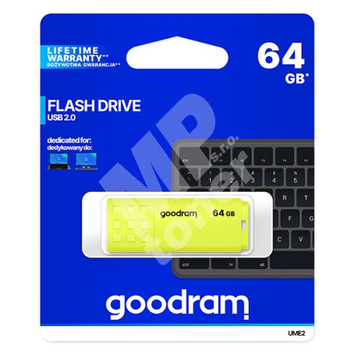 64GB Goodram UME2, USB flash disk 2.0, žlutá 1