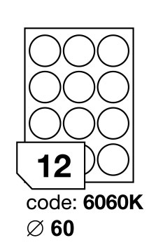 Samolepící etikety Rayfilm Synthetic průměr 60 mm 100 archů, průhledné, ink, R0466.6060KA