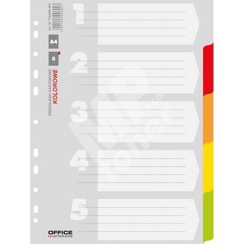 Office rozlišovač číselný 1-12, A4, karton, 12 listů, mix barev 1