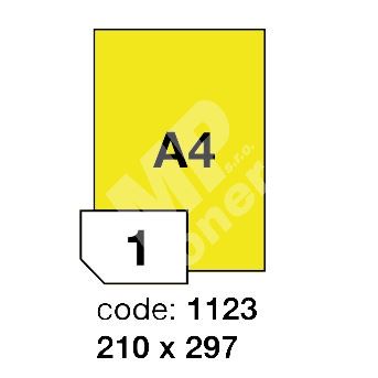 Samolepící etikety Rayfilm Office 210x297 mm 100 archů, matně žlutá, R0121.1123A 1
