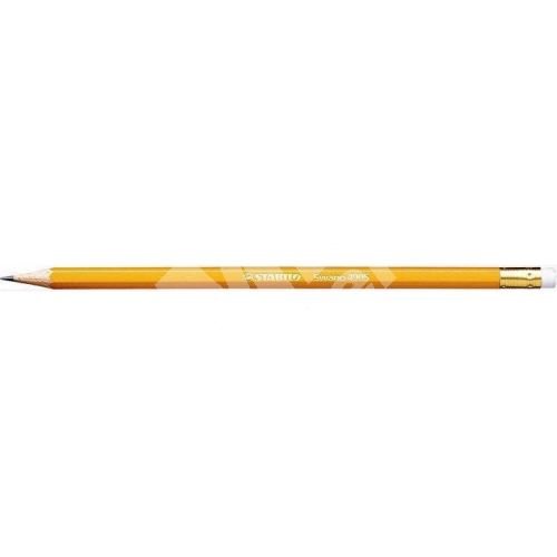 Grafitová tužka s gumou Stabilo Swano, žluté tělo, šestihranná, HB 1
