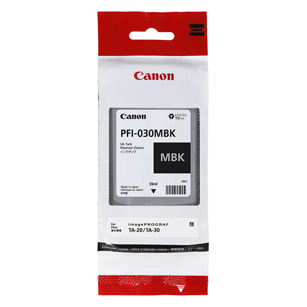 Inkoustová cartridge Canon PFI-030MBK, iPF TA-20, TA-30, matt black, 3488C001, originál