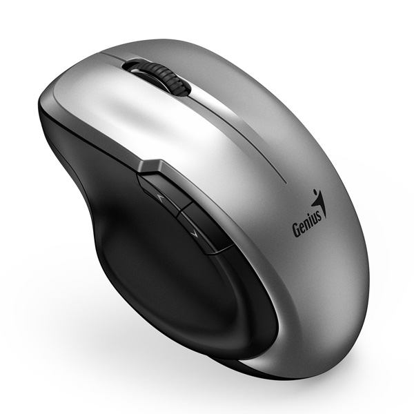 Ergonomická myš Genius Ergo 8200S, 1200DPI, optická, 5tl., bezdrátová, stříbrná