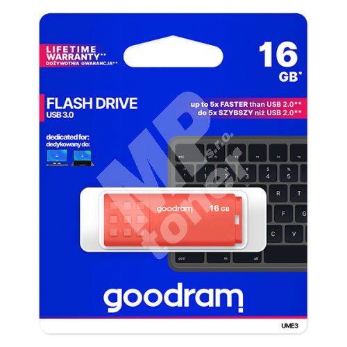 16GB Goodram UME3, USB flash disk 3.0, oranžová 1