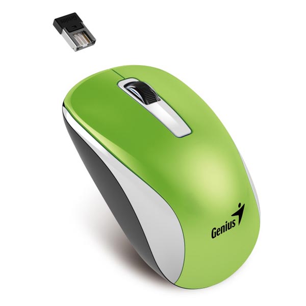 Myš Genius NX-7010, optická, 3tl., 1 kolečko, bezdrátová, zelená