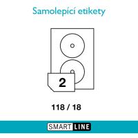 Samolepící bílé etikety Smart Line A4 na CD, 118mm 100 archů Samolepící bílé etikety Smart Line A4 na CD, 118mm 100 archů