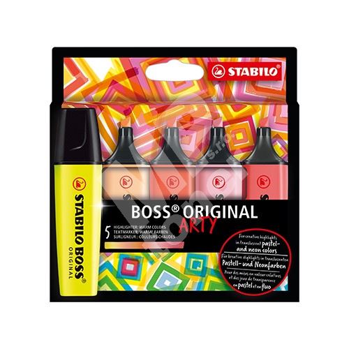 Stabilo Boss Original ARTY zvýrazňovač, 5 ks balení, 5 různými barvami 1