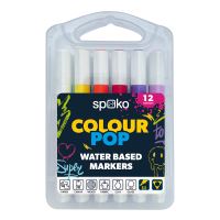 Sada permanentních popisovačů Spoko Colour POP 2-5mm, 12 barev Sada permanentních popisovačů Spoko Colour POP 2-5mm, 12 barev