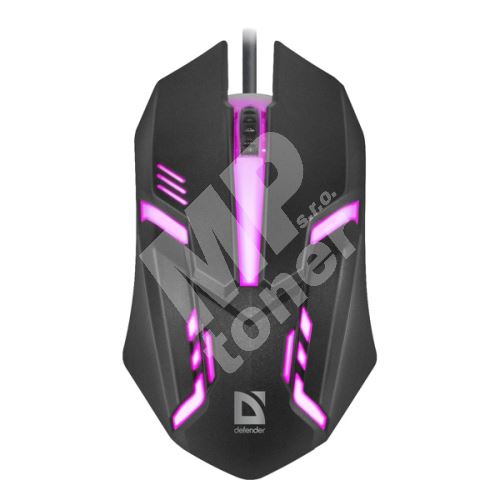 Herní myš Defender Cyber MB-560L, 1200DPI, optická, 3tl., drátová USB, černá, 1