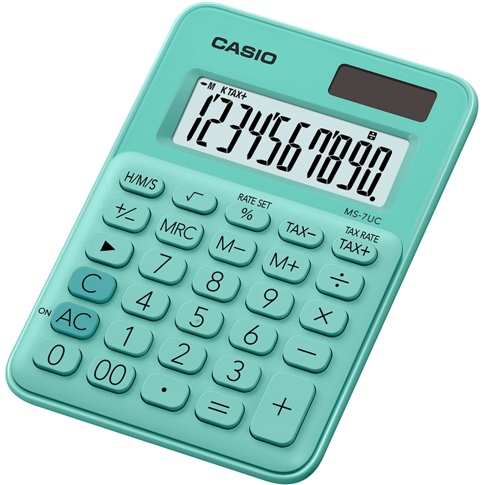 Kalkulačka Casio MS 7 UC GN, zelená