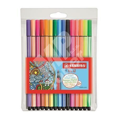 Fixy Stabilo Pen 68, sada, 15 + 5 různých barev, 1 mm 1
