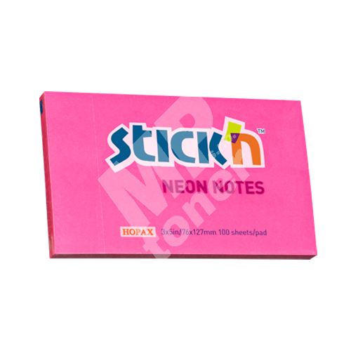 Samolepicí bloček Stick n neonově růžový, 76 x 127 mm 1