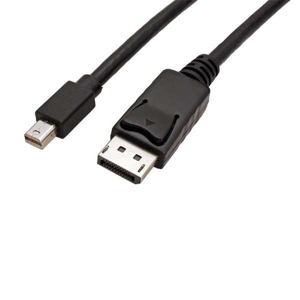 Video kabel mini DisplayPort samec - DisplayPort samec, 2m, černý