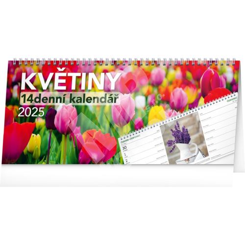 Stolní kalendář Notique Květiny 2025, 14denní, 33 x 14,5 cm 1