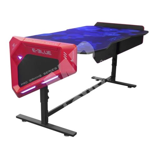 Herní stůl E-Blue EGT003BK, 165x88x70-89,2cm, RGB podsvícení, výškově nastavitelný 1