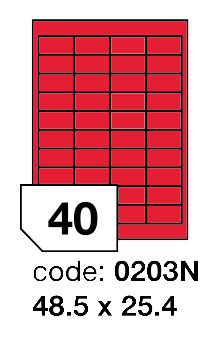 Samolepící etikety Rayfilm Office 48,5x25,4 mm 300 archů, matně červená, R0122.0203ND