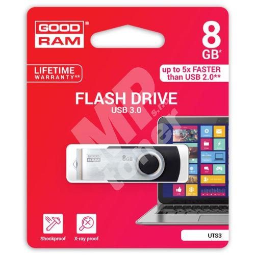 Goodram UTS3 8GB, USB flash disk 3.0, černá 1