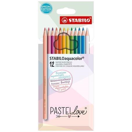 Sada akvarelových pastelek Stabilo Aquacolor Pastellove, 12 pastelových barev