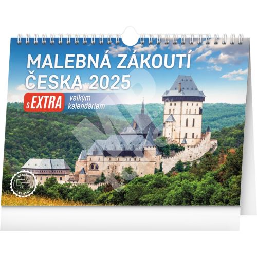 Stolní kalendář Notique Malebná zákoutí Česka 2025, s extra velkým kalendáriem 1