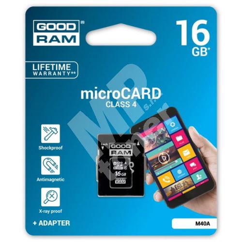 Goodram 16GB Micro Secure Digital Card, Class 4, s adaptérem 1