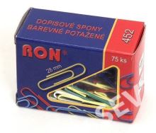 Spona dopisní Ron 28 mm 1bal/75ks, 452 B, barevné Spona dopisní Ron 28 mm 1bal/75ks, 452 B, barevné