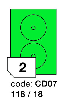 Samolepící etikety Rayfilm Office průměr 118/18 mm 300 archů, matně zelená, R0120.CD07D