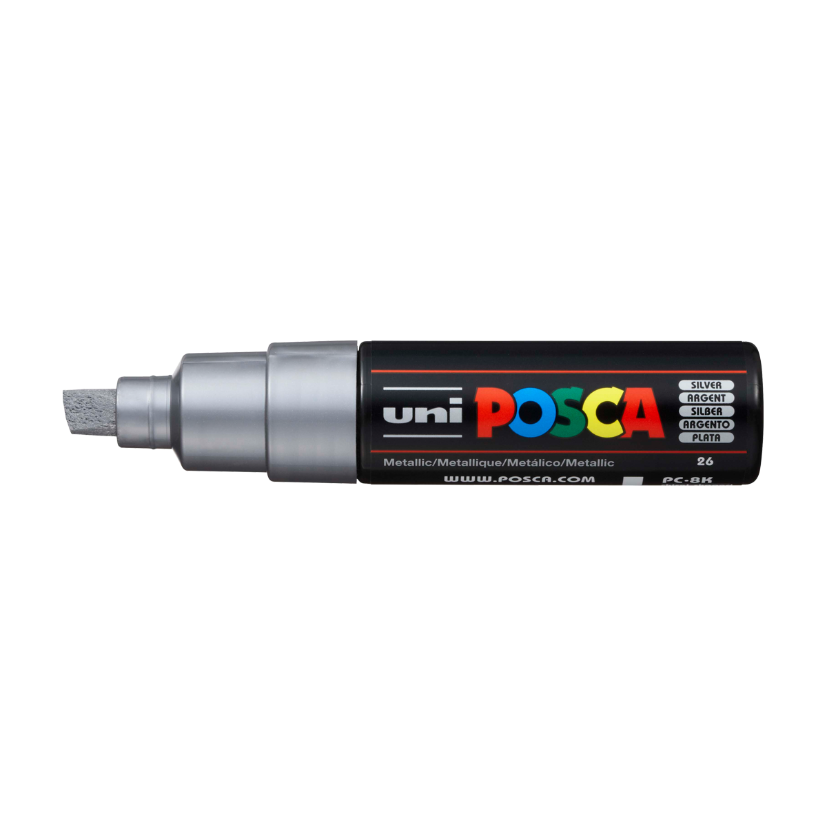Akrylový popisovač Uni Posca PC-8K, 8 mm, stříbrný