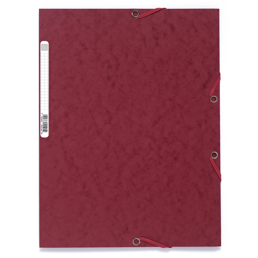 Spisové desky s gumičkou a štítkem Exacompta, A4 maxi, prešpán, třešňově červené