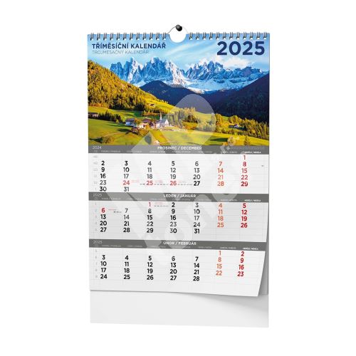 Nástěnný kalendář - Tříměsíční - A3 - Obrázkový 1