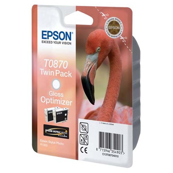 Inkoustová cartridge Epson C13T08704010, Stylus Photo R1900, glossy optimizer, originál