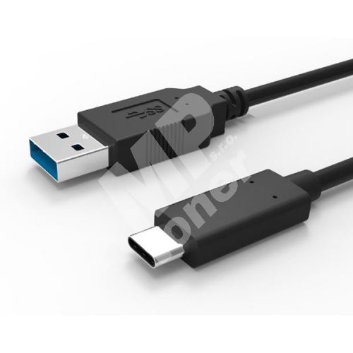 Kabel USB (3.1), USB A M- USB C, USB A (3.1) typ C, 1m, černý 1