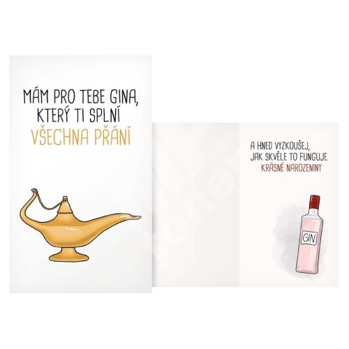 Přání narozeninové humorné, Gin 1