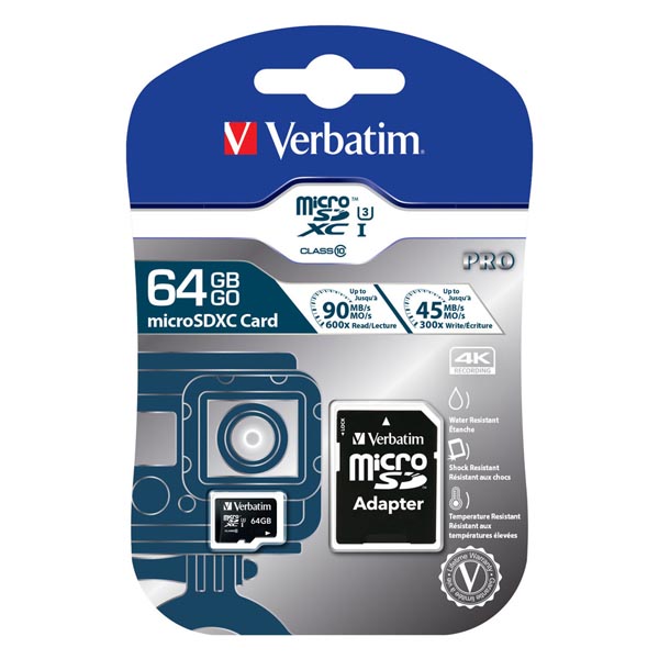 64GB Verbatim micro SDXC, 47042, Class 10 UHS-I