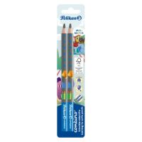 Tužka trojhranná Pelikan Combino B, silná, modré tělo, 2ks