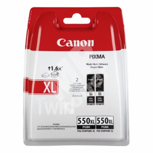 Inkoustová cartridge Canon PGI-550BK XL, Maxify MG6650, Twin pack, 6431B005, black, 1