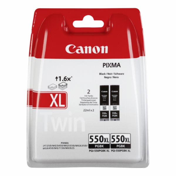 Inkoustová cartridge Canon PGI-550BK XL, Maxify MG6650, Twin pack, 6431B005, black, orig