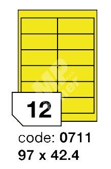 Samolepící etikety Rayfilm Office 97x42,4 mm 300 archů, fluo žlutá, R0131.0711D 1