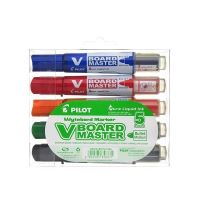 Popisovače Pilot V-Board Master na bílou tabuli sada, 5 barev, kuželový hrot, 2,3mm Popisovače Pilot V-Board Master na bílou tabuli sada, 5 barev, kuželový hrot, 2,3mm