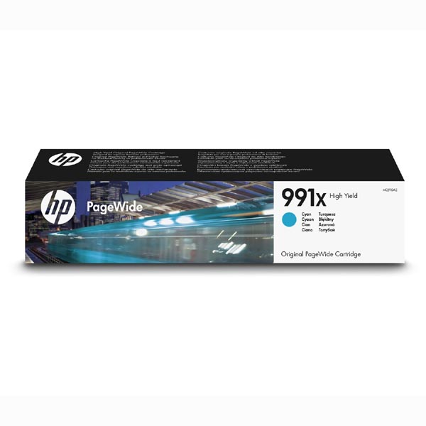 Inkoustová cartridge HP M0J90AE, PageWide Pro MFP 772dn, 777z, cyan, No.991X, originál