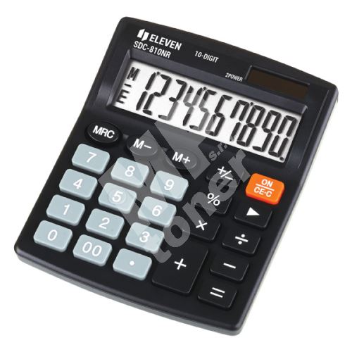 Kalkulačka Eleven SDC-810NR, černá, stolní, desetimístná, duální napájení 1