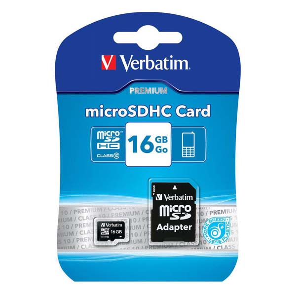 16GB Verbatim micro SDHC, 44082, Class 10