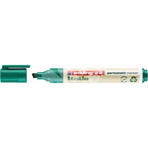 Permanentní popisovač Edding 22 Ecoline, seříznutý hrot, zelená 1
