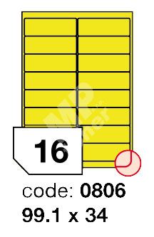 Samolepící etikety Rayfilm Office 99,1x34 mm 300 archů, matně žlutá, R0121.0806D 1